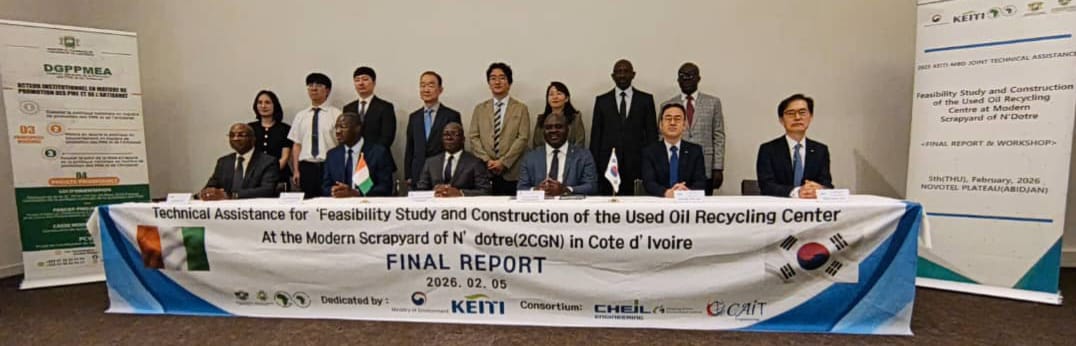 ÉCONOMIE CIRCULAIRE : PRÉSENTATION DU RAPPORT FINAL DU CENTRE DE RECYCLAGE DES HUILES USAGÉES À N’DOTRÉ