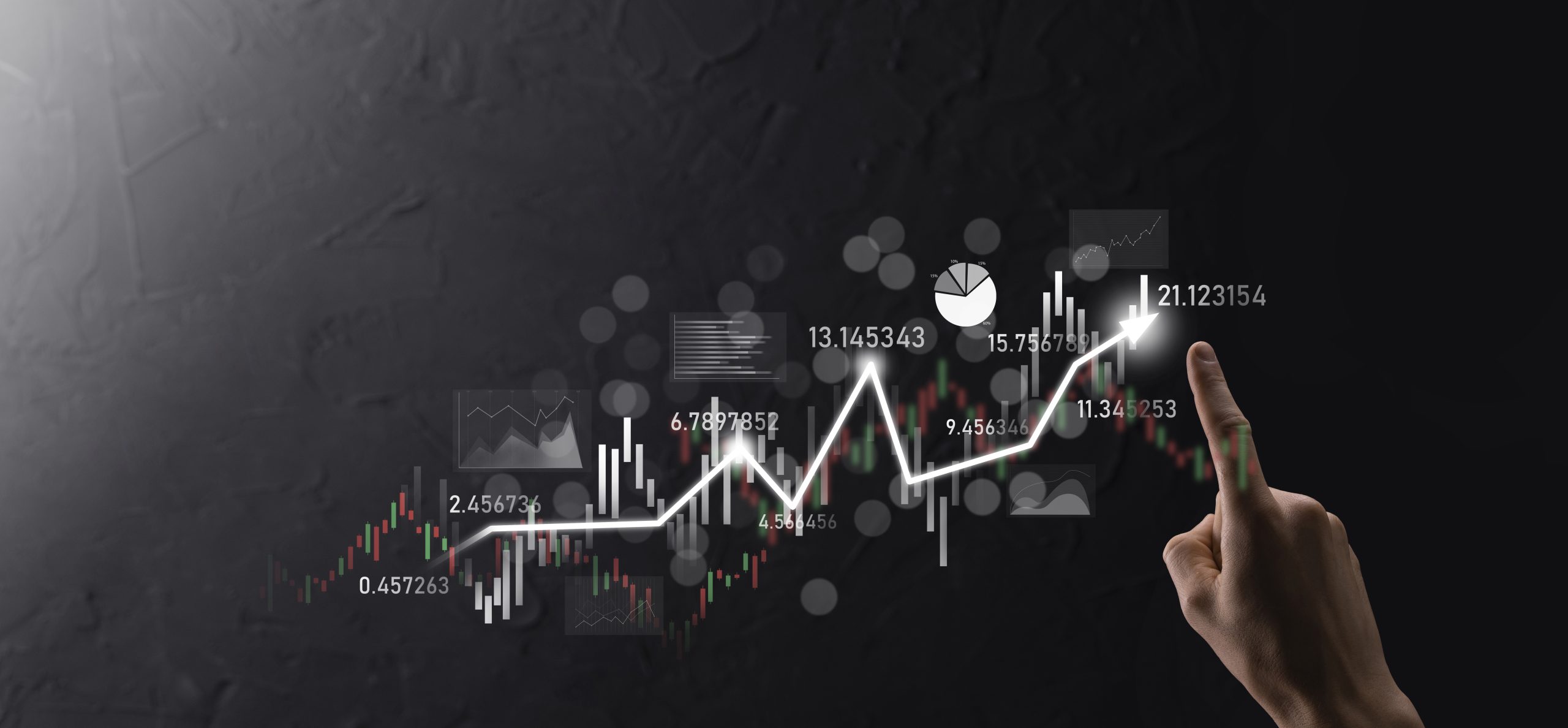Hand hold sales data and economic growth graph chart. Business planning and strategy. Analysing trading of exchange. Financial and banking. Technology digital marketing.Profit and growing plan